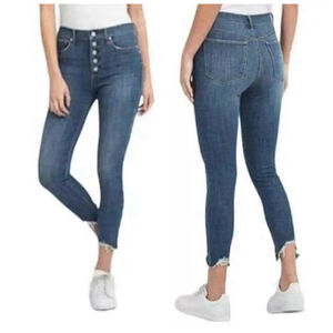 Gap Denim True Skinny raw hem distressed jeans size 6